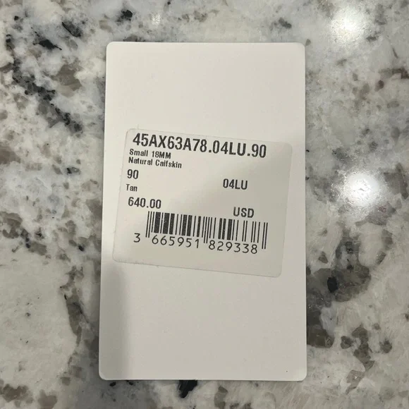 CELINE Tan Leather Slim Belt with Gold Triomphe Buckle, size 90 - Picture 8 of 8